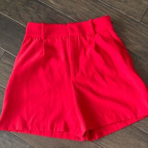ZARA High Waisted Red Shorts